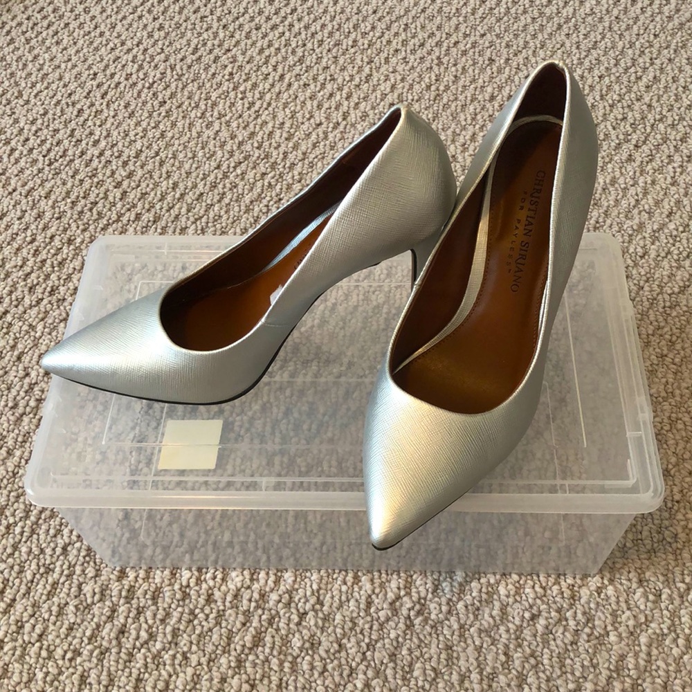 Payless Shoe Silver 3” Heels (size 6.5)
